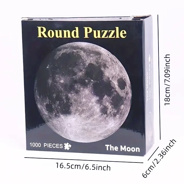 Adult Round Puzzle 1000 Pieces Moon Challenge Games Learning Educational Puzzle Moon Puzzle Space Flat Puzzle Difficult  Toys
