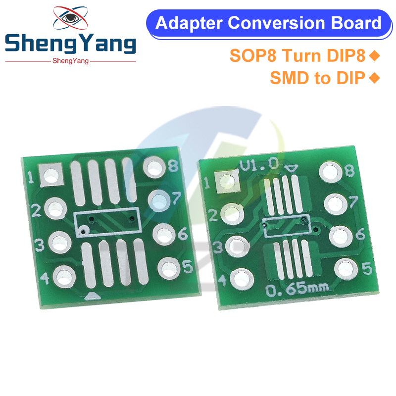 TZT 10 Uds SOP8 Turn DIP8 SMD a DIP adaptador Socket SOP8/TSSOP8/SOIC8/SSOP8 placa a DIP adaptador placa convertidora 0,65mm 1,27mm