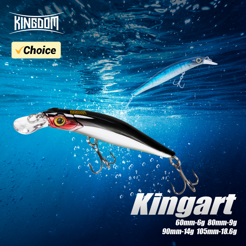 Reino afundando minnow iscas de pesca de água salgada crankbait iscas duras boa ação wobblers artificial truta isca para robalo