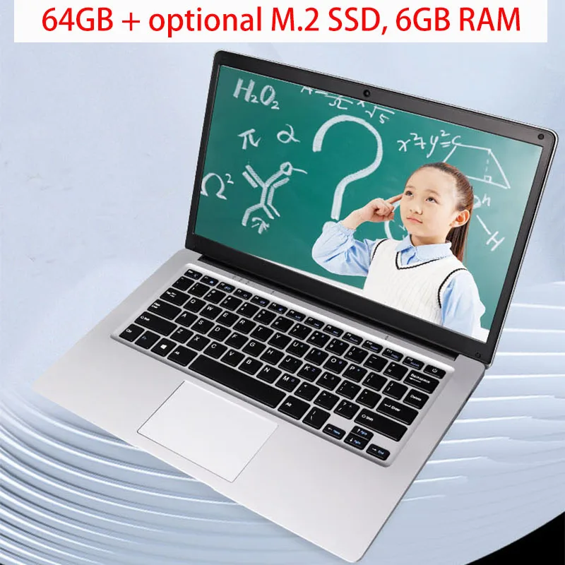Molosuper 14インチポータブルラップトップpc 6ギガバイトのram 64ギガバイト + 128ギガバイト/256ギガバイトM.2 ssd usb 3.0 wifiのwindows 10ゲーミングノートpc
