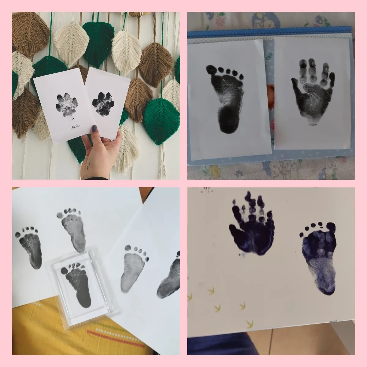 Cuidados com o bebê não-tóxico handprint pegada kit de impressão lembranças do bebê recém-nascido pegada almofada de tinta para presentes do bebê recém-nascido