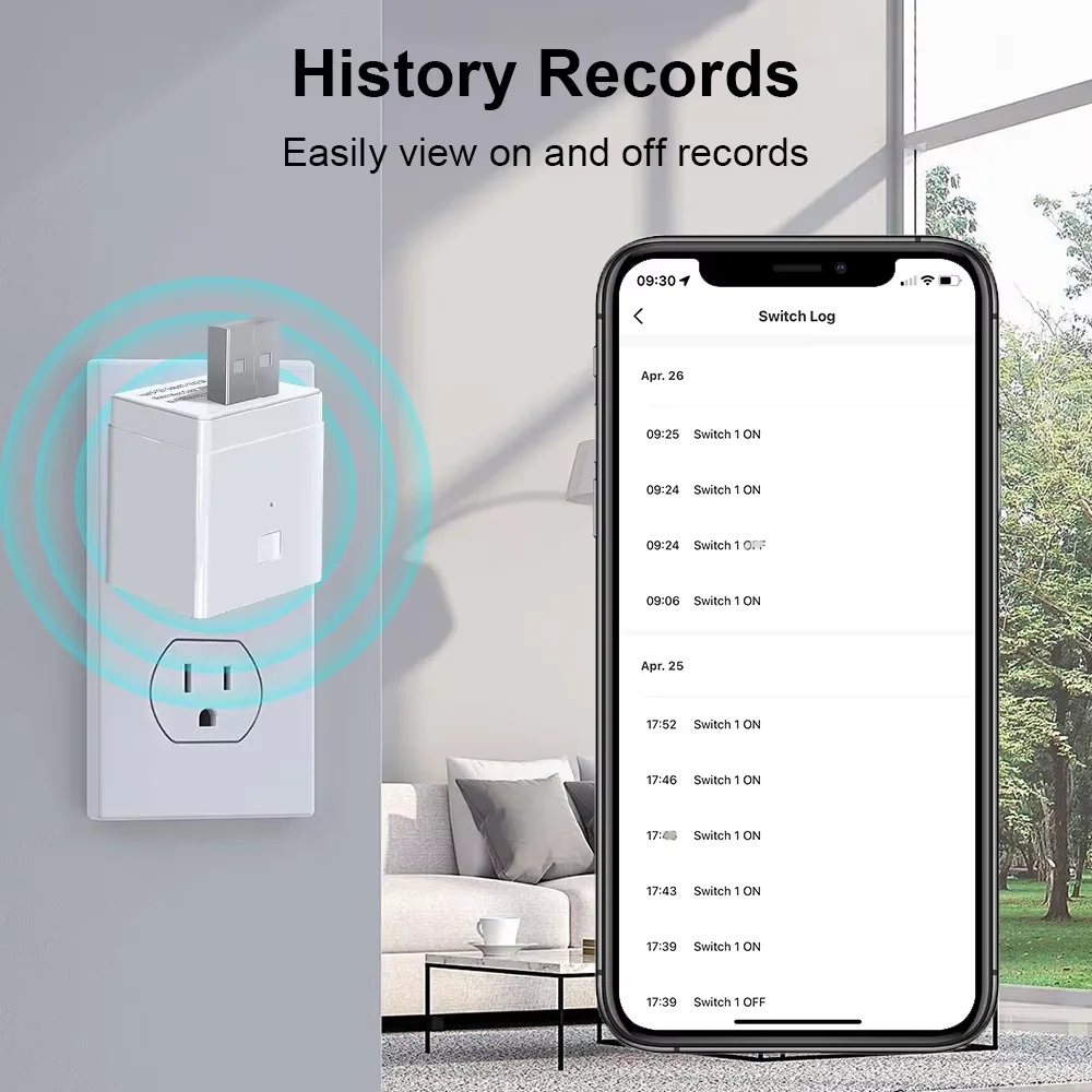 Adapter Micro USB Switch Tuya Smart WiFi Mini USB Power Adapter 5V Współpracuje z Hey Google Alexa Alice do Automatyki Domowej
