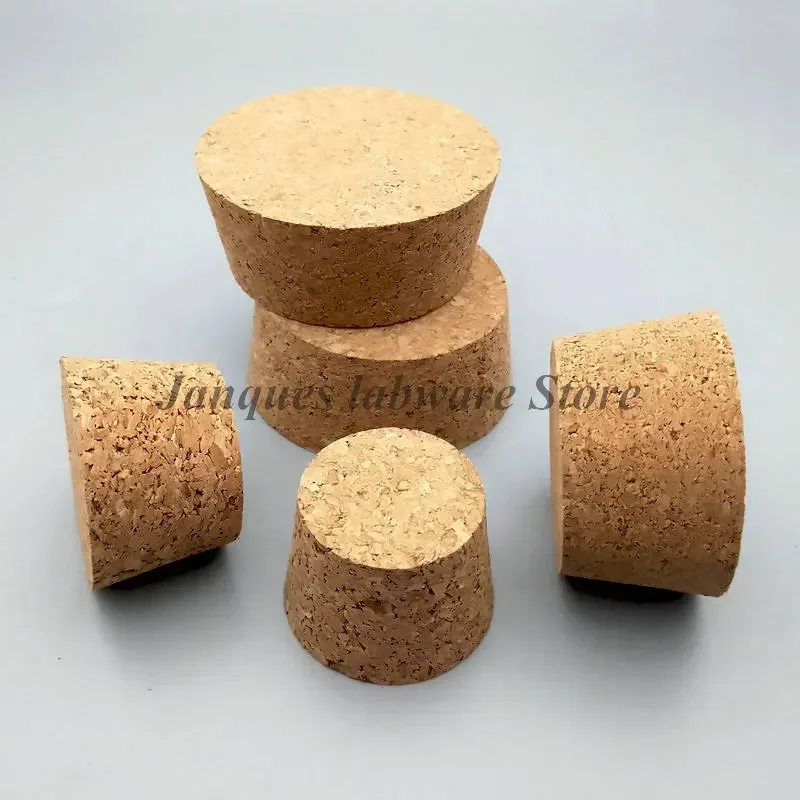 5pcs เส้นผ่านศูนย์กลางด้านบน 32 มม.ถึง 83 มม.ไม้ Cork Lab แก้วขวดกาต้มน้ําพุดดิ้งขวด Cork CAP Burette หลอดฝาปิดไม้
