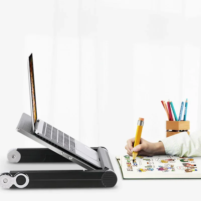 Dobrável preguiçoso cama mesa de escritório em pé placa ajustável liga alumínio portátil suporte portátil notebook bandeja ergonômico