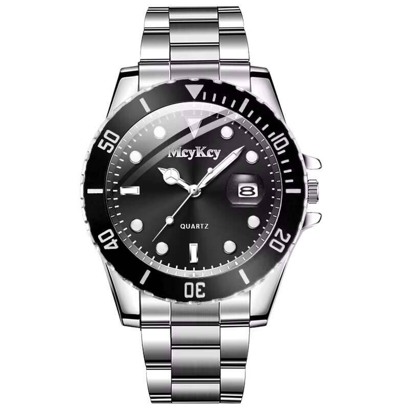 Calendário de moda masculino relógio de quartzo luxo grande mostrador homem relógios de negócios reloj hombre