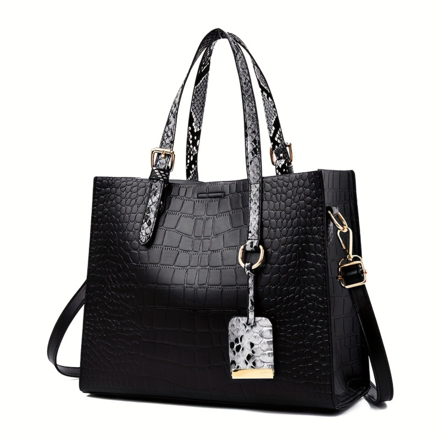 กระเป๋าสะพายหนังขนาดใหญ่หรูหรากระเป๋าถือ Satchel Tote สําหรับผู้หญิง