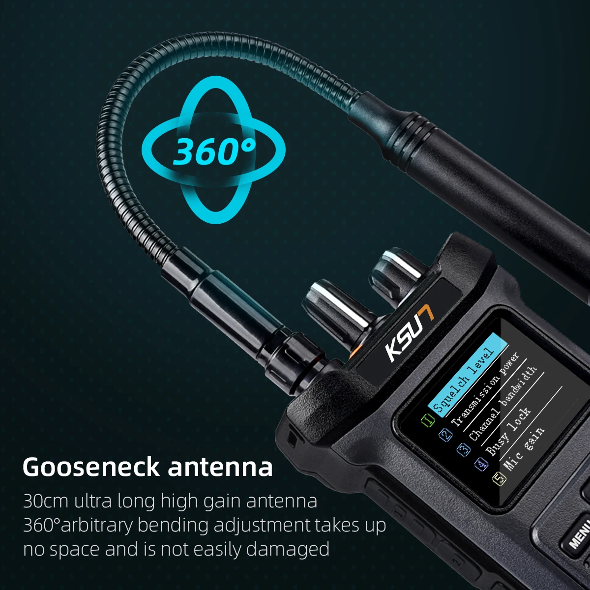 KSUN UV119D 20W VHF UHF Dual Band Taschenlampe Reverse Charge High Power Walkie Talkie Ham Radio Transceiver