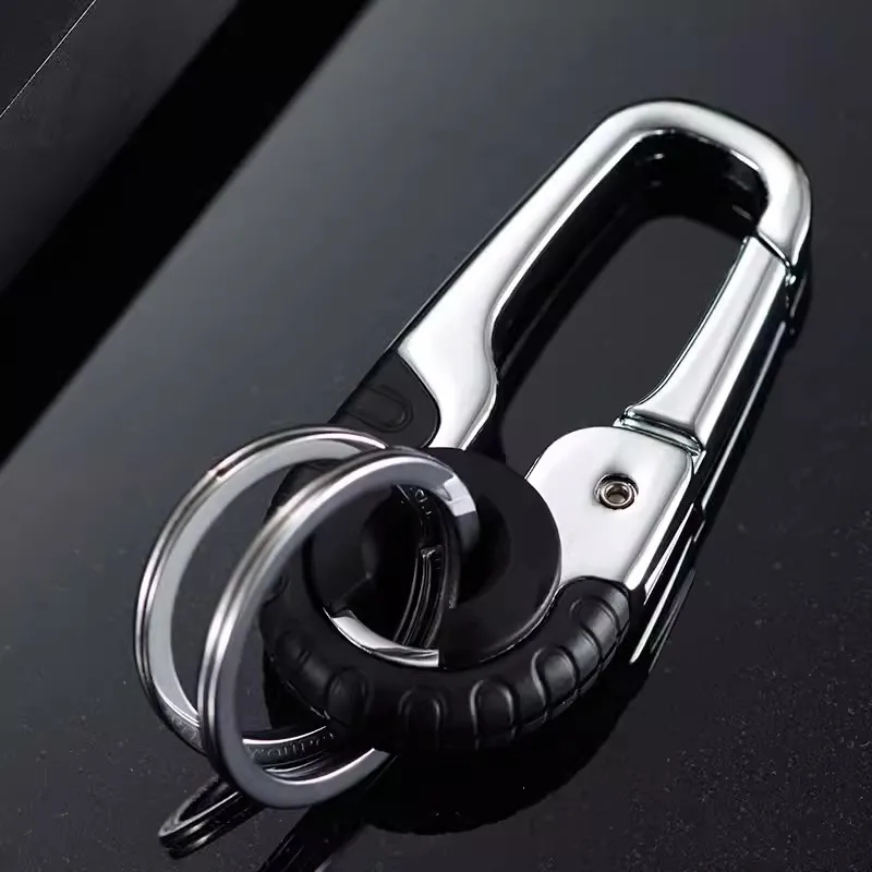 Сплошной цвет цинкового сплава поясной подвесной замок брелок мужской деловой автомобильный брелок двойное кольцо мотоцикл электромобиль брелок