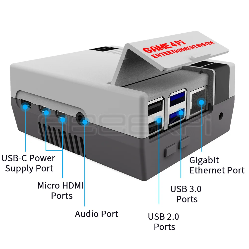 GeeekPi Game 3Pi/4Pi NES 3Pi/4Pi Style Case Kit ABS 3510 Функциональный охлаждающий вентилятор Радиаторы для Raspberry Pi 4 B или 3B+/3B/2B