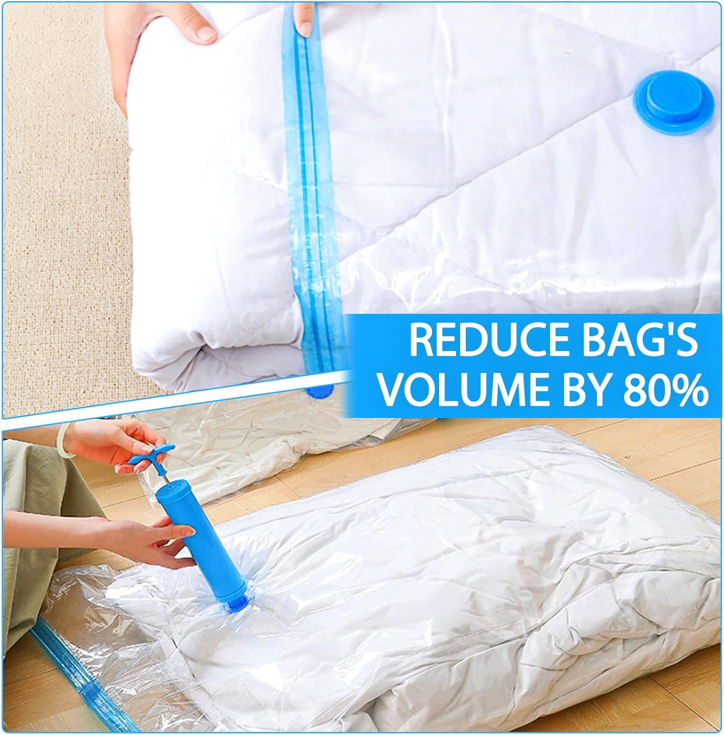 Vacuum Storage Bags 6 Size Space Saver Vacuum Sealed Bags for Clothes Compression Bag Blanket Storage Travel Essentials