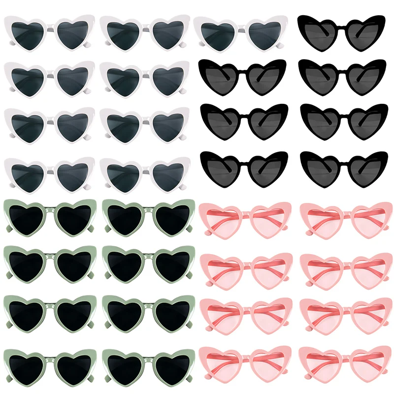 Herzförmige Brille für Junggesellenabschiede, Schwarz, Weiß, Rosa, Avocadogrün, Hochzeit, Brautparty, Dekor, Brautjungfern-Geschenke, zukünftige Braut