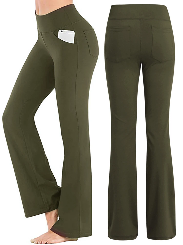 Ogilvy Mather-Pantalones largos de pierna Acampanados para mujer, pantalones largos de cintura alta, estilo Palazzo, elegante, OL