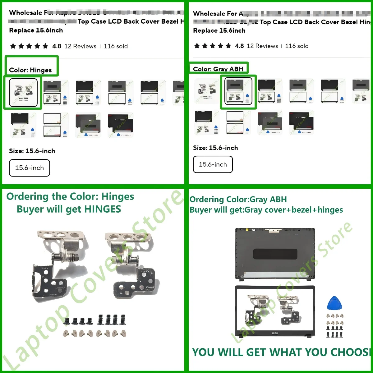 卸売 Aspire 3 A315-54 A315-42 A315-54K A315-56 N19C1 EX215-51/52 トップケース LCD バックカバーベゼルヒンジ交換 15.6 インチ