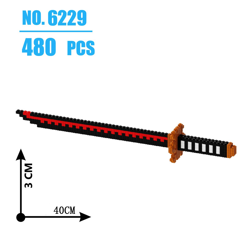 480 ชิ้น Samurai Sword Building Blocks Ninja Blade Katana ญี่ปุ่นอะนิเมะผีเสื้อ Nichirin มีดอิฐของเล่นสําหรับเด็กผู้ใหญ่