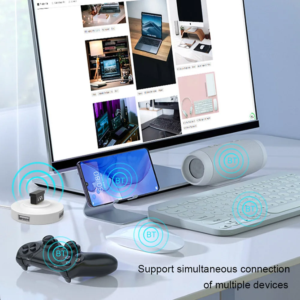 Wireless USB Bluetooth 5.3 Adapter Bluetooth 5.3 Transmitte Music Receiver Adaptador for Computer PC Laptop Earphone Mini Sender