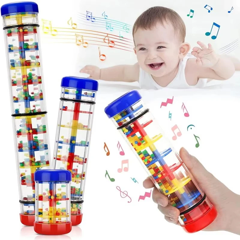 Đồ Chơi Cho Bé 0 6 12 Tháng Âm Nhạc Rainstick Bé Lục Lạc Đồ Chơi Sơ Sinh Phụ Kiện Mềm Cảm Quan Lục Lạc Miếng Dán Cho Bé 1 năm