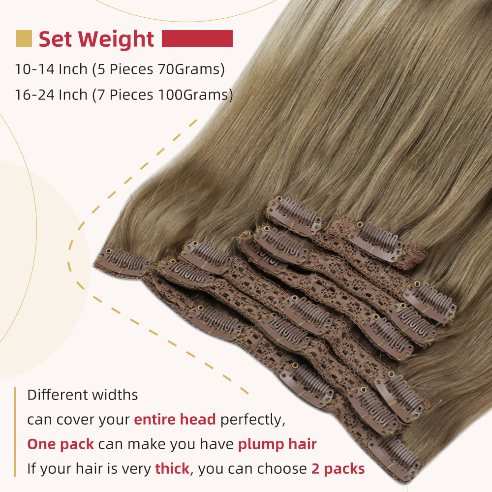 Moresoo pince dans les Extensions de cheveux 100% réel Remy cheveux humains brésilien soyeux Extension de cheveux raides Balayage Extension de cheveux blonds