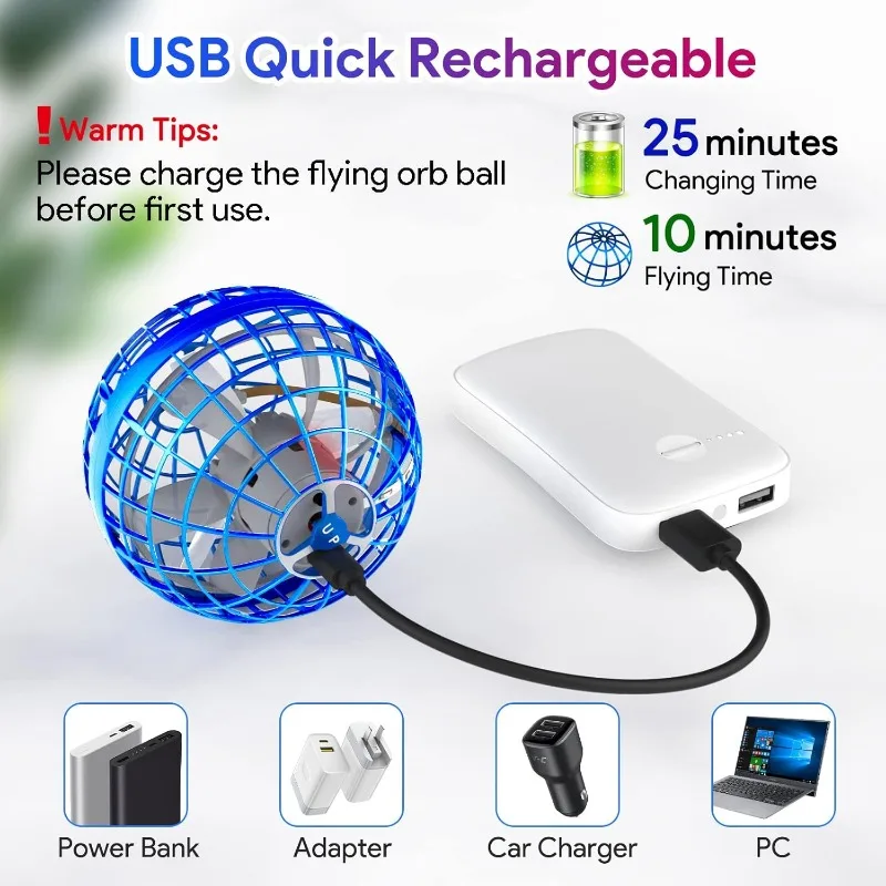 Flying Orb Ball, Hand Controlled Hover Boomerang Ball Toys, Hover Orbs Flying Spinner, Orb Drone Ball