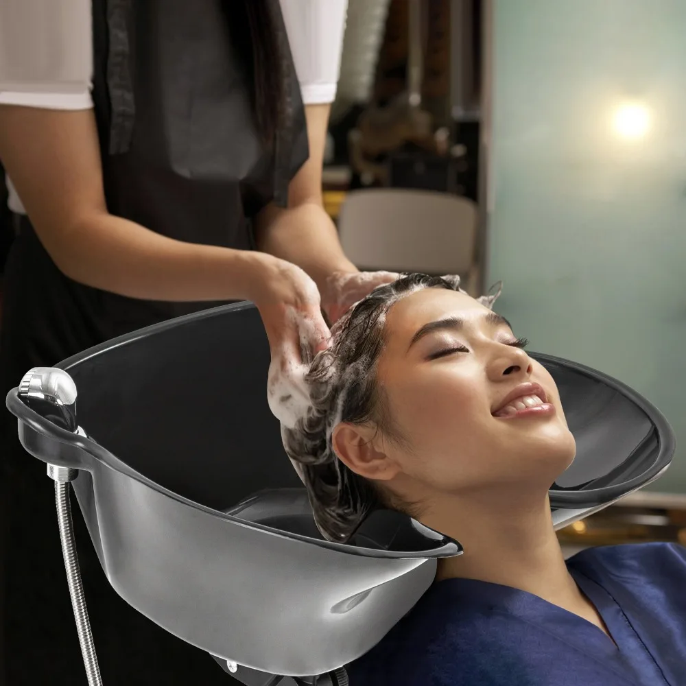 Lavabo per shampoo portatile con 2 secchielli d'acqua Lavabo per salone Lavabo mobile Lavabo per capelli Adatto per case Saloni di parrucchiere