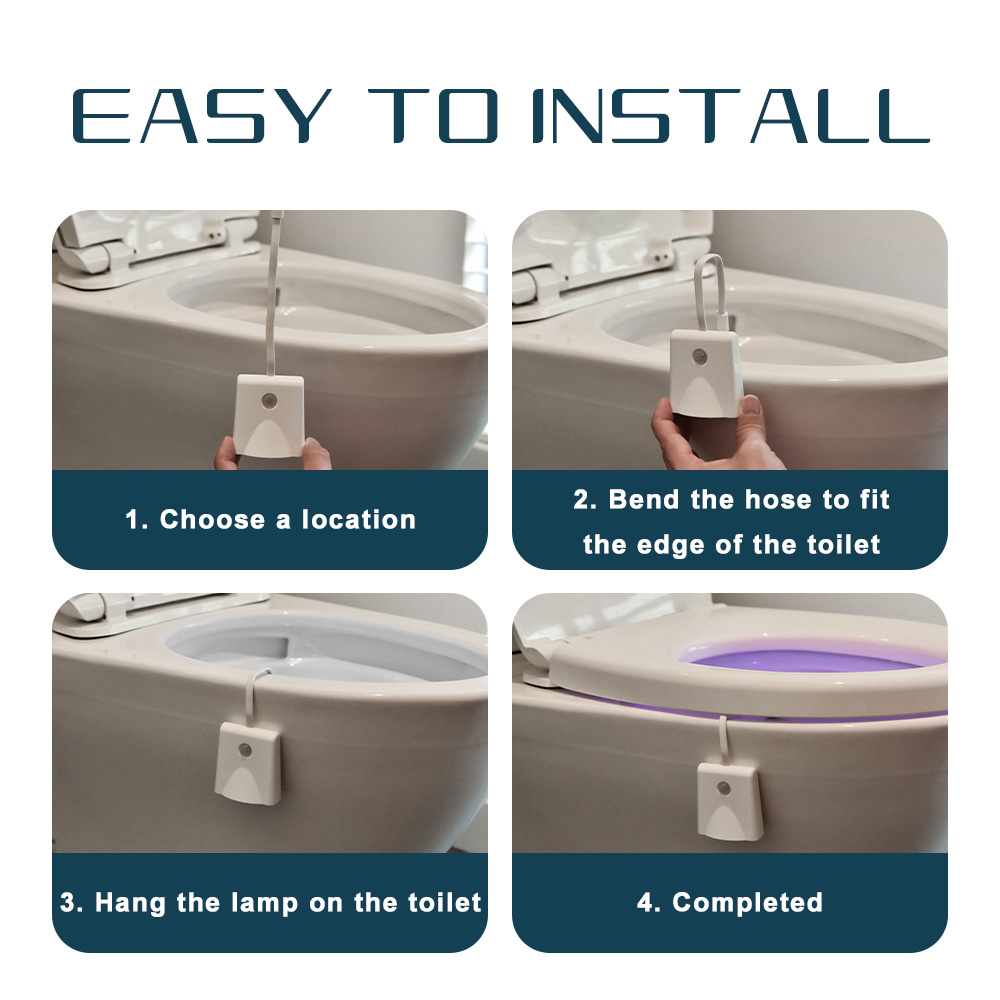 108 สี LED Human Motion Sensing Light ห้องน้ําโปรเจคเตอร์ Night Light อัจฉริยะชาร์จห้องน้ํากันน้ํา Dimming Light WC