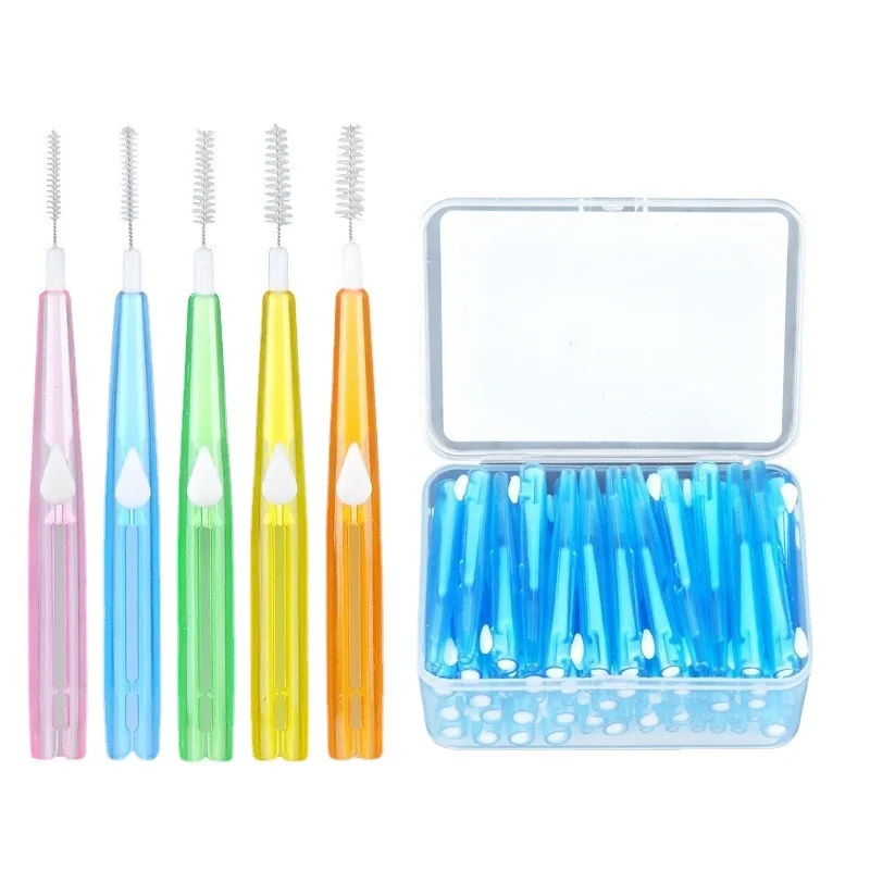 30 Pz/scatola Stuzzicadenti Dentale Spazzolino Interdentale 0.6mm-1.5mm Pulizia Tra I Denti Igiene Orale Ortodontico I Forma di Filo Interdentale