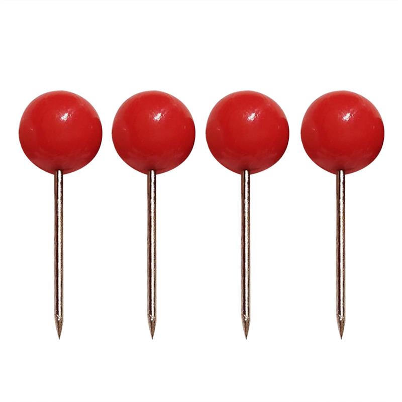 100 Chiếc Đẩy Vòng Bóng Đầu Bản Đồ Tacks Với Đồng Hồ Điểm Cho Văn Phòng Nhà Hàng Thủ Công Tự Đánh Dấu (Đỏ)