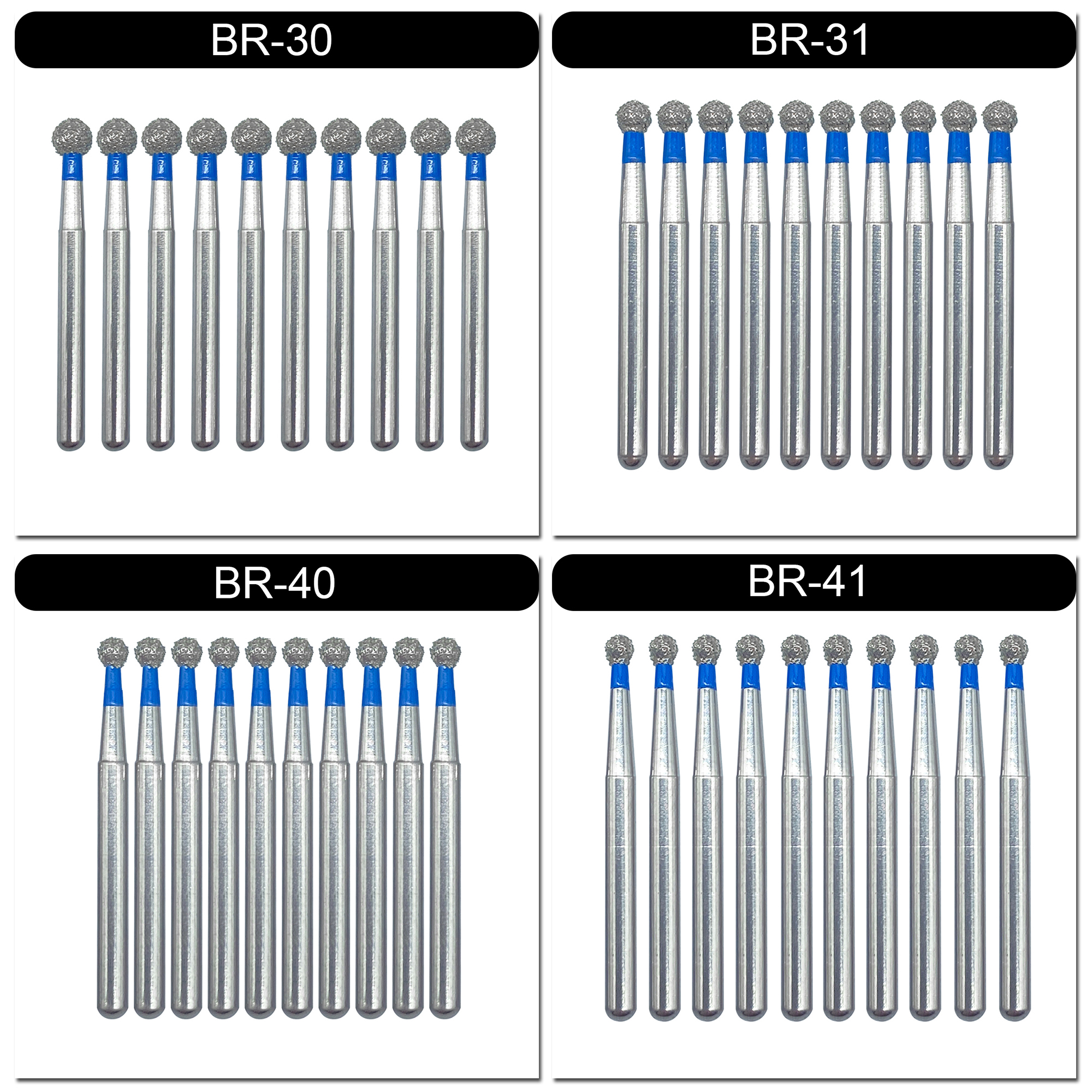 WELL CK 10pcs/Pack Dental Diamond Burs Drill for High Speed Handpiece Dentist Burs FG Series Dia 1.6mm