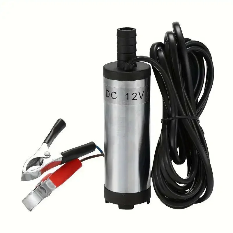Bomba de transferencia de combustible eléctrica, transferencia de aceite y agua, bomba sumergible de repostaje para bomba de agua diésel, 12V, 38mm, para coche y motocicleta
