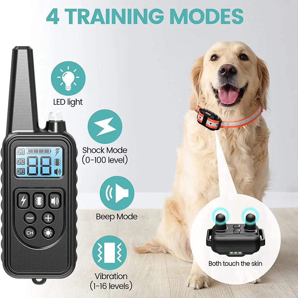 ปลอกคอฝึกสุนัขไฟฟ้าที่ถอดออกได้ Bark ชาร์จ Anti Barking Shock การสั่นสะเทือนสําหรับสุนัขสัตว์เลี้ยงทั้งหมดพร้อม Clicker