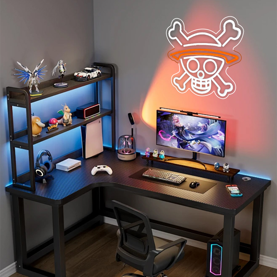 Animation Neon Sign, Hat Skull Led Wall Lamp, Used For Art Decor Of Game Room, Hand-Held Place And Bedroom, Powered By Usb.