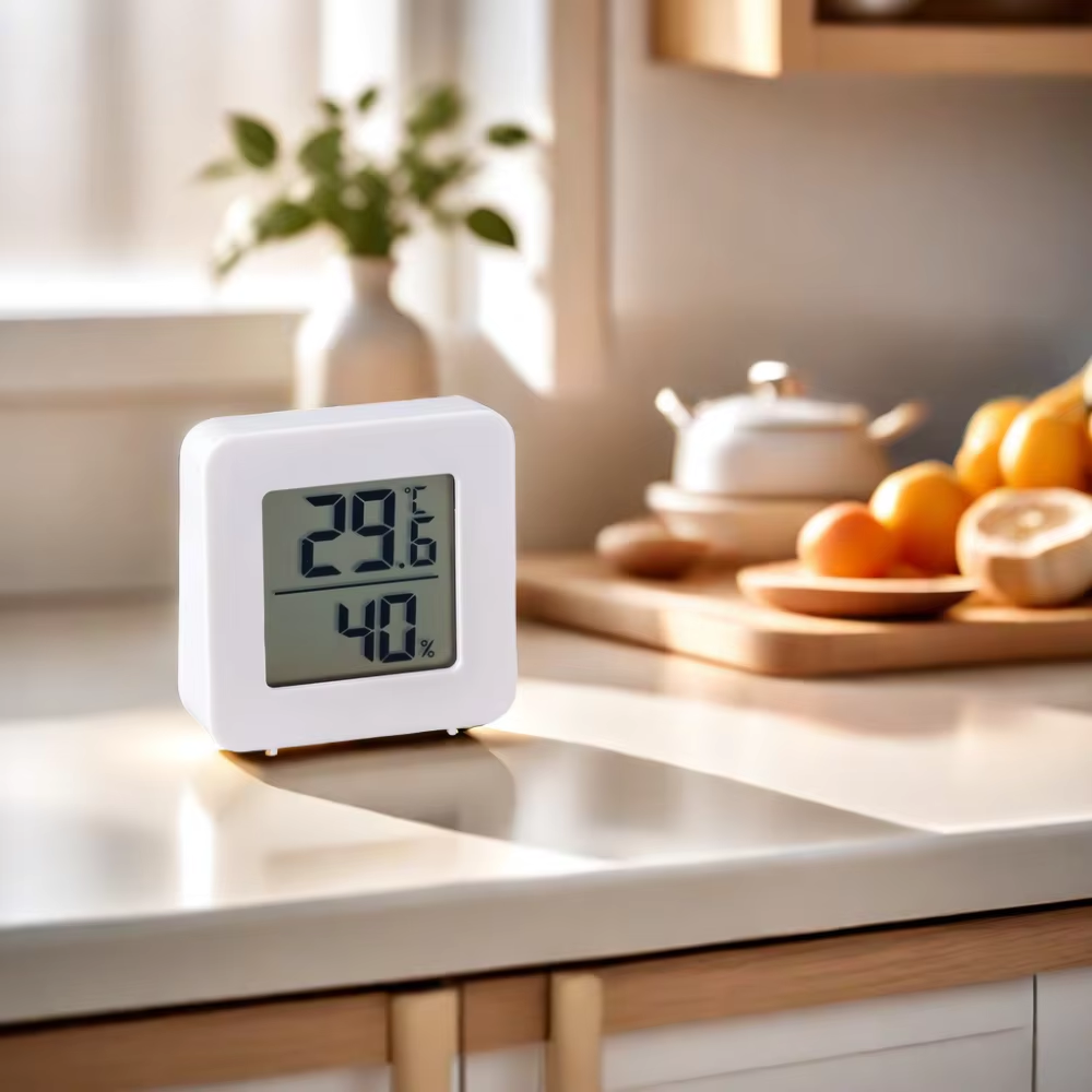Mini higrômetro lcd termômetro doméstico interno novo medidor digital de temperatura e umidade display digital sensor montado na parede