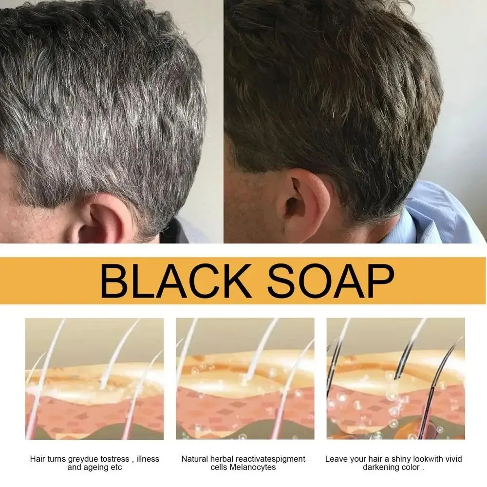 Haarshampoo Zeep Polygonum Multiflorum Zwarte Zeep Wit Haar Reparatie Zeep Haarverzorging Set Voedende Anti Roos Haarverf Zeep