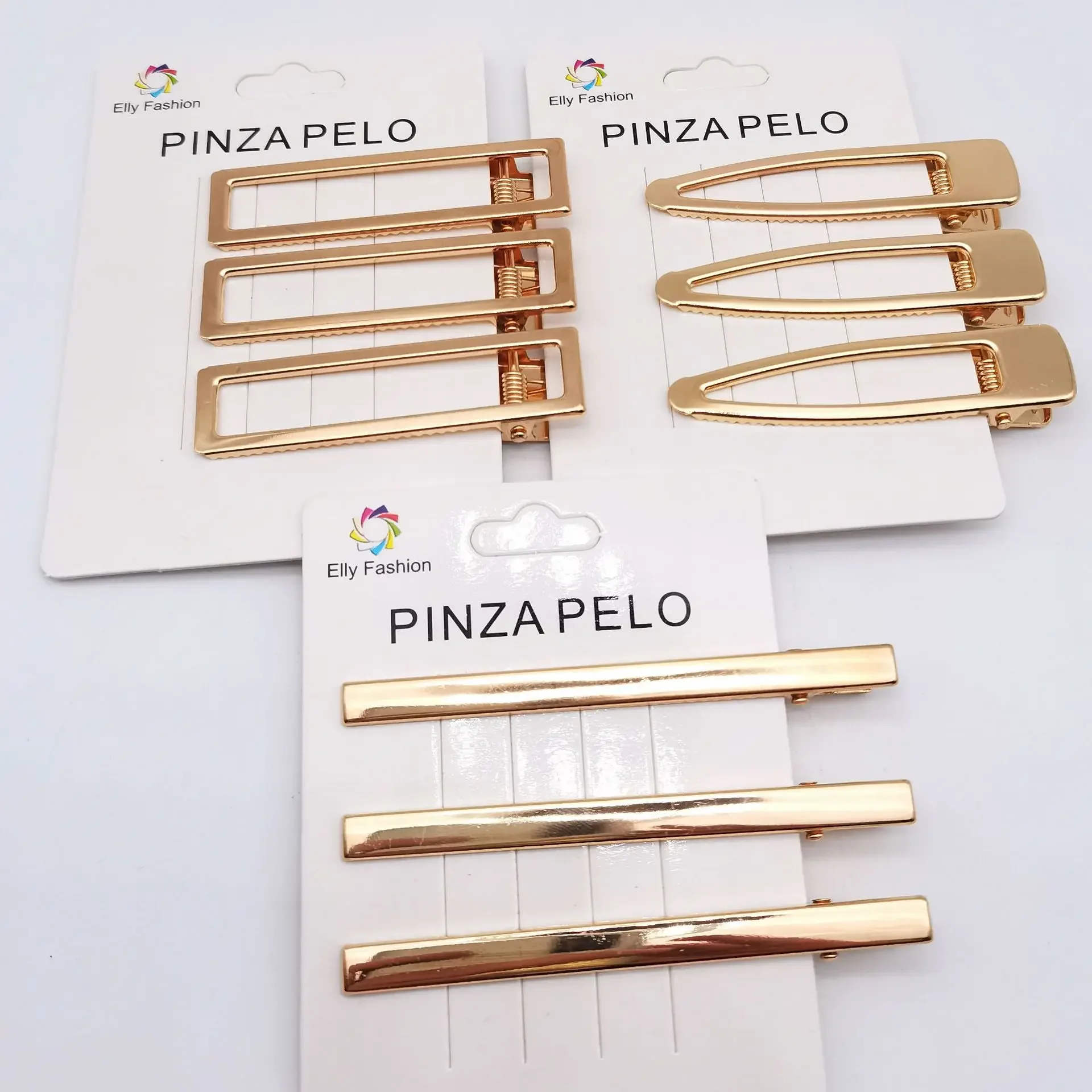 3 unids/set de horquillas de Metal simples coreanas para mujer, flequillo calado, Clip LATERAL, horquilla de Color dorado, accesorios de peinado rotos