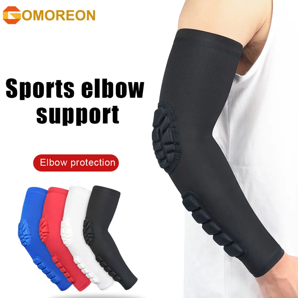 1 Uds coderas mangas de compresión para tirador hombres mujeres manga de brazo con almohadilla para baloncesto fútbol voleibol ciclismo correr