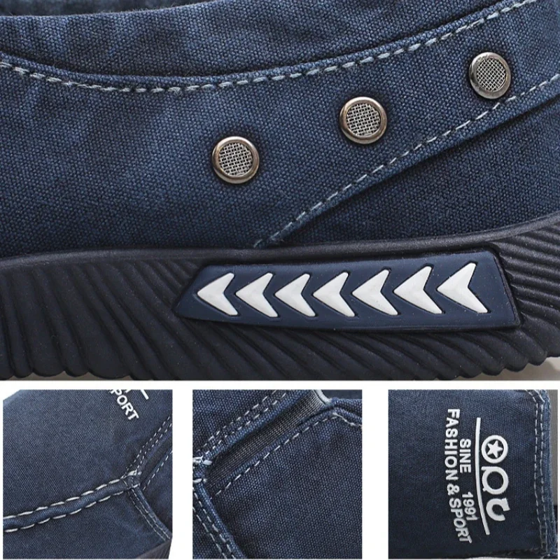 Zapatos de lona vaqueros para hombre, zapatillas sin cordones para hombre para verano 2025, nuevo mocasín para conducir al aire libre, mocasines Vintage de moda, zapatos para hombre
