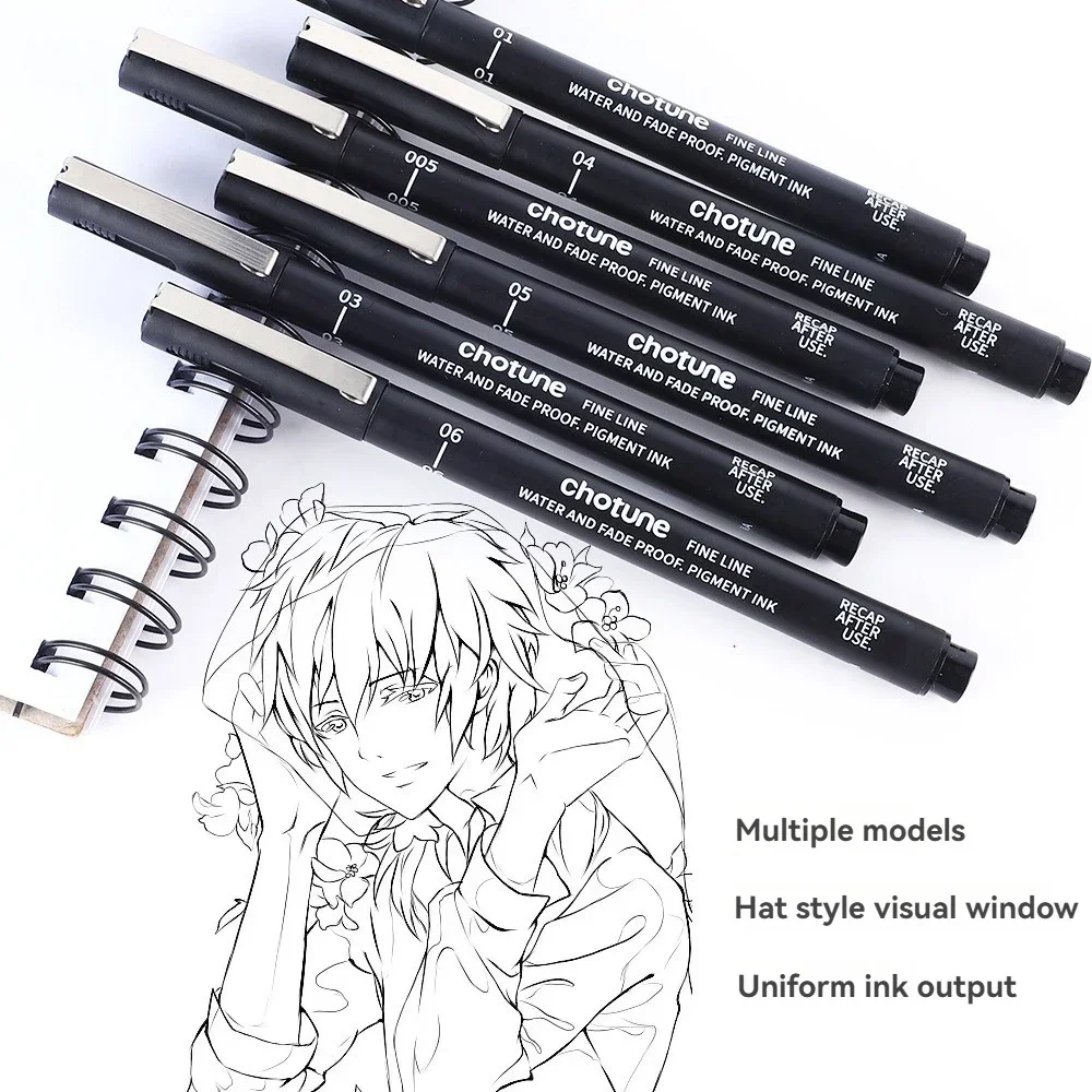 3/15 เคล็ดลับสีดํา Pigment Micro-ปากกา Fineliner หมึกปากกา,วาดศิลปินภาพประกอบปากกา Multiliner สําหรับ Sketching อะนิเมะมังงะ Design
