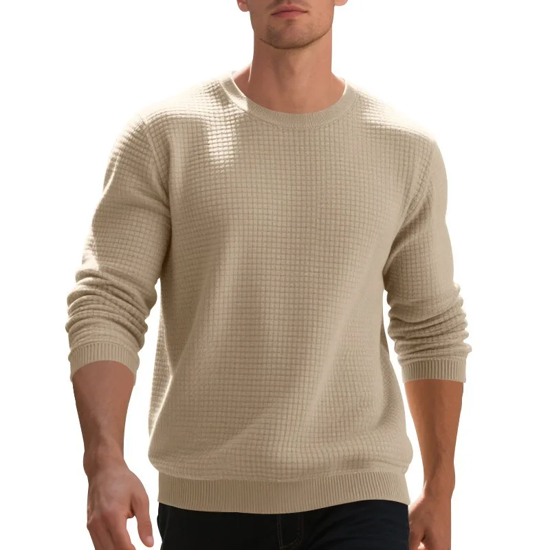 Sudaderas con cuello redondo para hombre, Jersey grande de Color sólido, prendas de vestir exteriores, camisetas para correr al aire libre, ropa de calle informal, Top básico