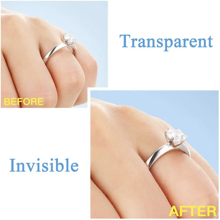 Herramientas de joyería, ajustador de tamaño de anillo a base de espiral, 4 unids/set, ajustador de anillo, tensor transparente Invisible, herramienta de redimensionado, protector de joyería