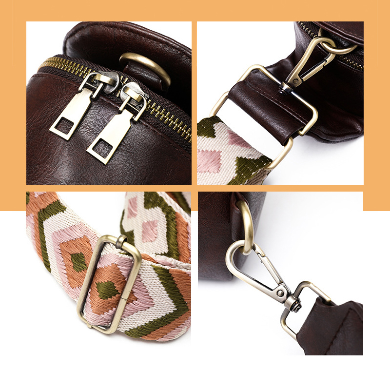 Bolso de pecho multiusos para mujer, bandolera pequeña de cuero PU para ciclismo