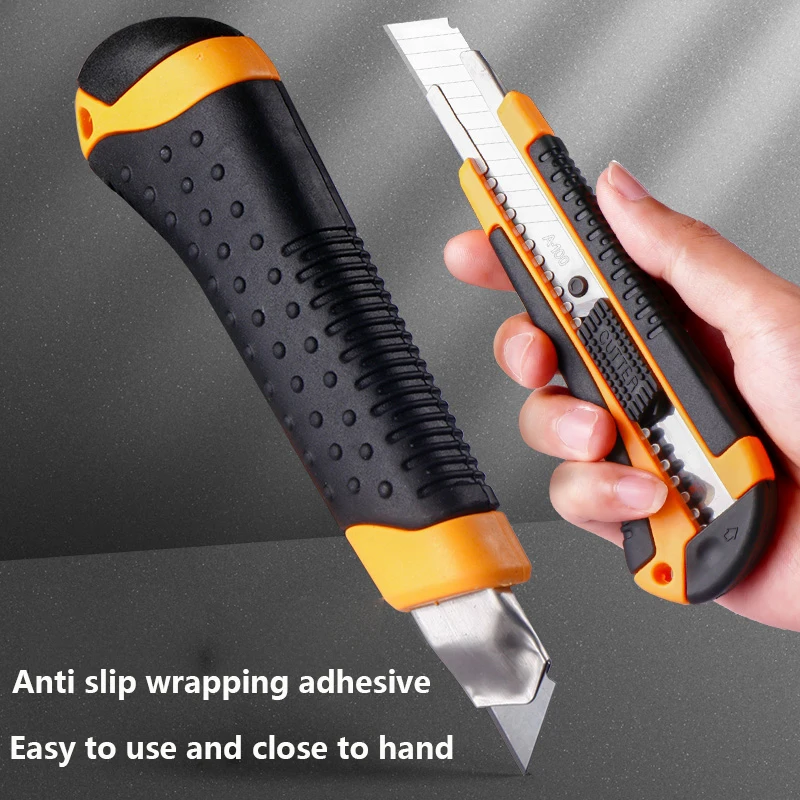 Couteau utilitaire 18MM, coupe-boîte 6 en 1, multi-usages, rétractable, robuste, étanche, couteau de coupe à pression