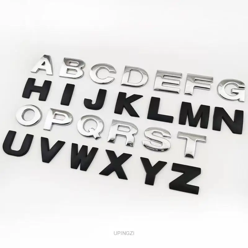 Kim Loại 3D Bạc Hoặc Đen Chữ Huy Hiệu Mạ Chrome Bạc Chữ Và Số Logo Dán Xe Hơi Xe Ô Tô Tự Động Phần Miếng Dán Trang Trí