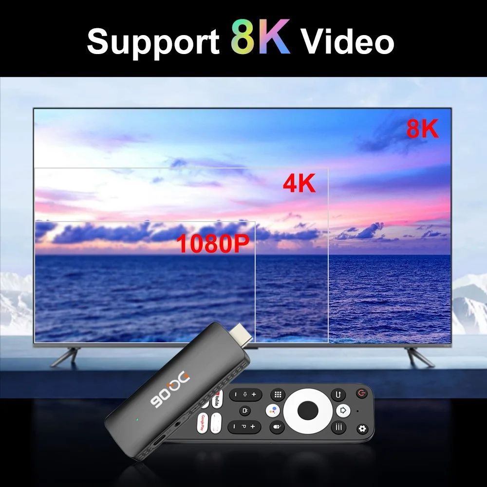 Мини-ТВ-приставка DQ06 ATV на базе Android 12, Allwinner H618, четырехъядерный процессор Cortex A53, поддержка 8K видео, 4K Wifi6 BT5.0, встроенный BT голосовой пульт дистанционного управления