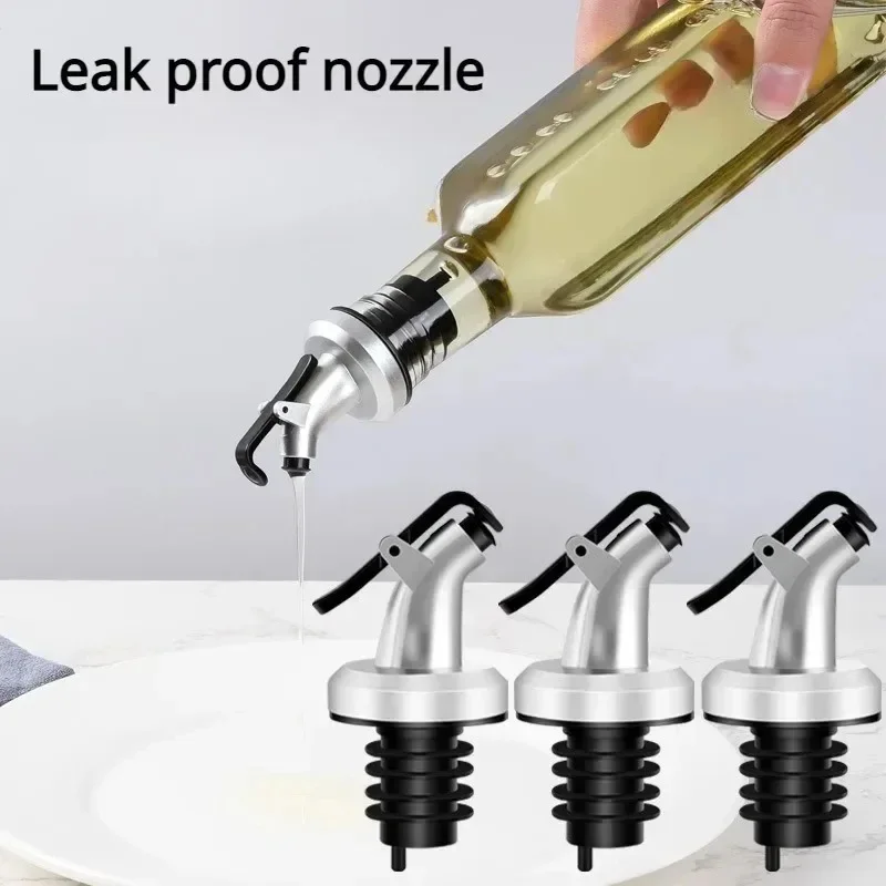 3pcs น้ํามันมะกอก Spouts น้ํามันน้ําส้มสายชูขวด Spout LeakProof หัวฉีด Creative LeakProof ซิลิโคนขวด