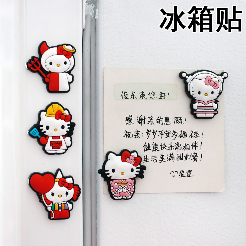 Hello Kitty กระดานวาดภาพซิลิโคน Decore ตู้เย็นขนาดเล็กตกแต่งบ้านสติกเกอร์แม่เหล็กตู้เย็นของที่ระลึกไวท์บอร์ดแม่เหล็ก