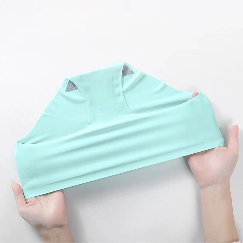 9 pezzi/lotto biancheria intima di seta di ghiaccio senza cuciture per le donne biancheria intima monocromatica vita media slip da studentessa sexy comodi