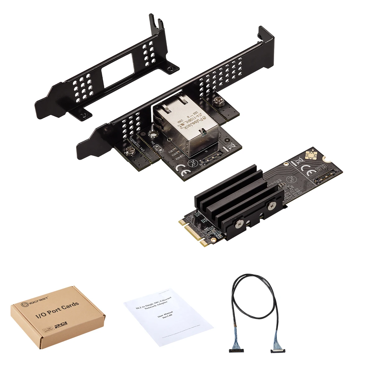 IOCREST M.2 B+M Однопортовая сетевая карта 10GbE Сетевой адаптер Ethernet RJ45 AQC113 Сетевая карта сервера промышленного управления