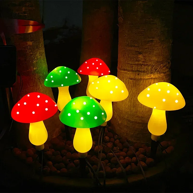 Zewnętrzna solarna girlanda świetlna w kształcie grzybów - wodoodporna lampa ogrodowa do krajobrazu i na dziedziniec - lampa LED