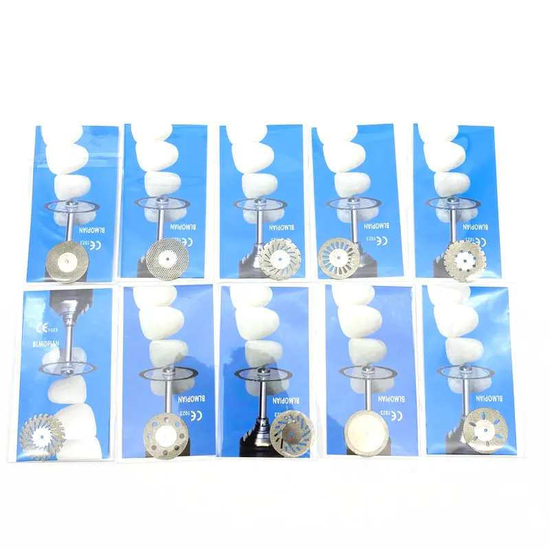 5 шт./компл. стоматологический тонкий ультратонкий двухсторонний песочный алмазный отрезной диск с оправкой для отделения польского керамического отбеливания зубов