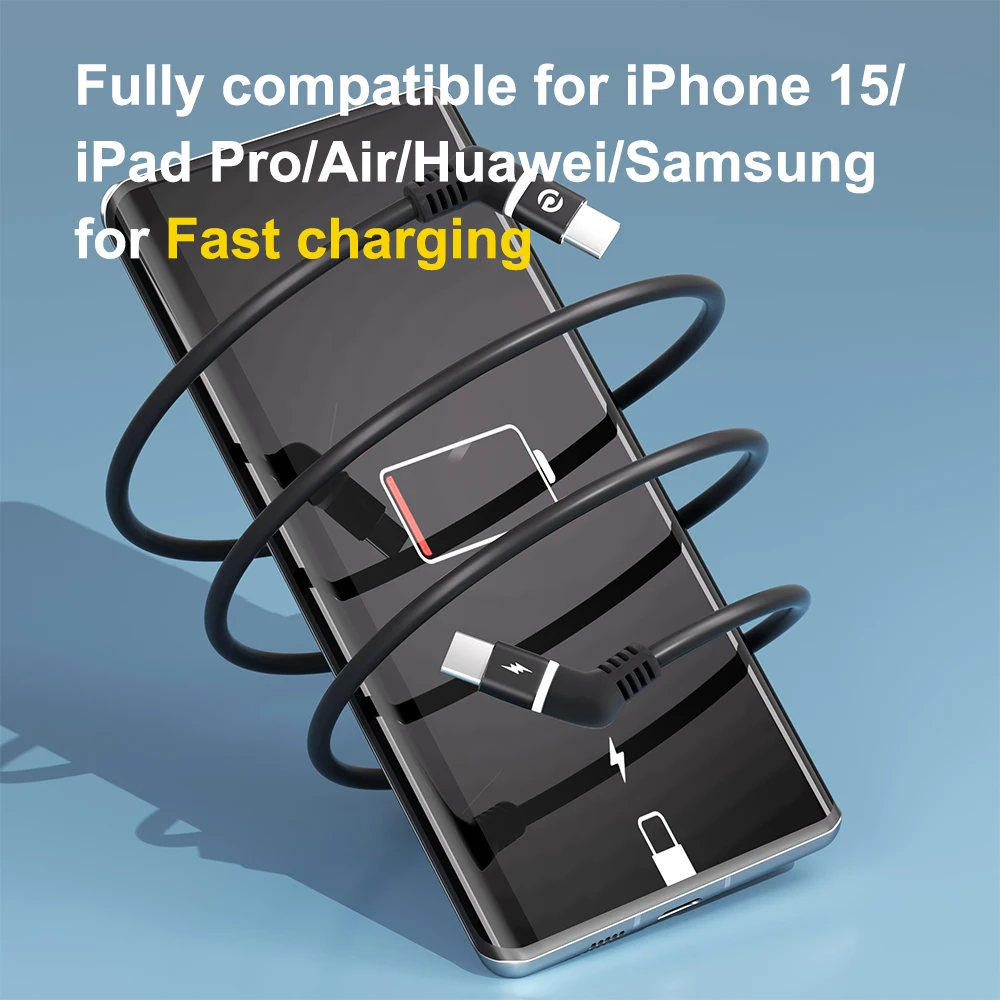 Cable de carga COMNEN USB A a tipo C tipo C a tipo c PD 60W QC 3,0 cable de carga rápida Iphone Android Huawei Samsung gamepad