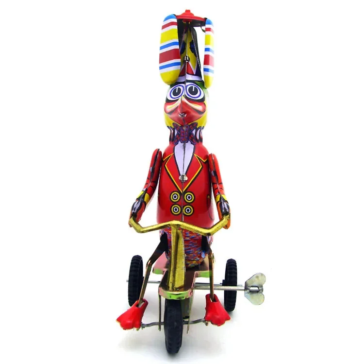 [[Ngộ Nghĩnh] Trưởng Thành Bộ Sưu Tập Retro Gió Lên Đồ Chơi Kim Loại Tín Vịt Trên Xe Đạp Robot Cơ Đồng Hồ Đồ Chơi Hình Mẫu trẻ Em Quà Tặng Bé Gái